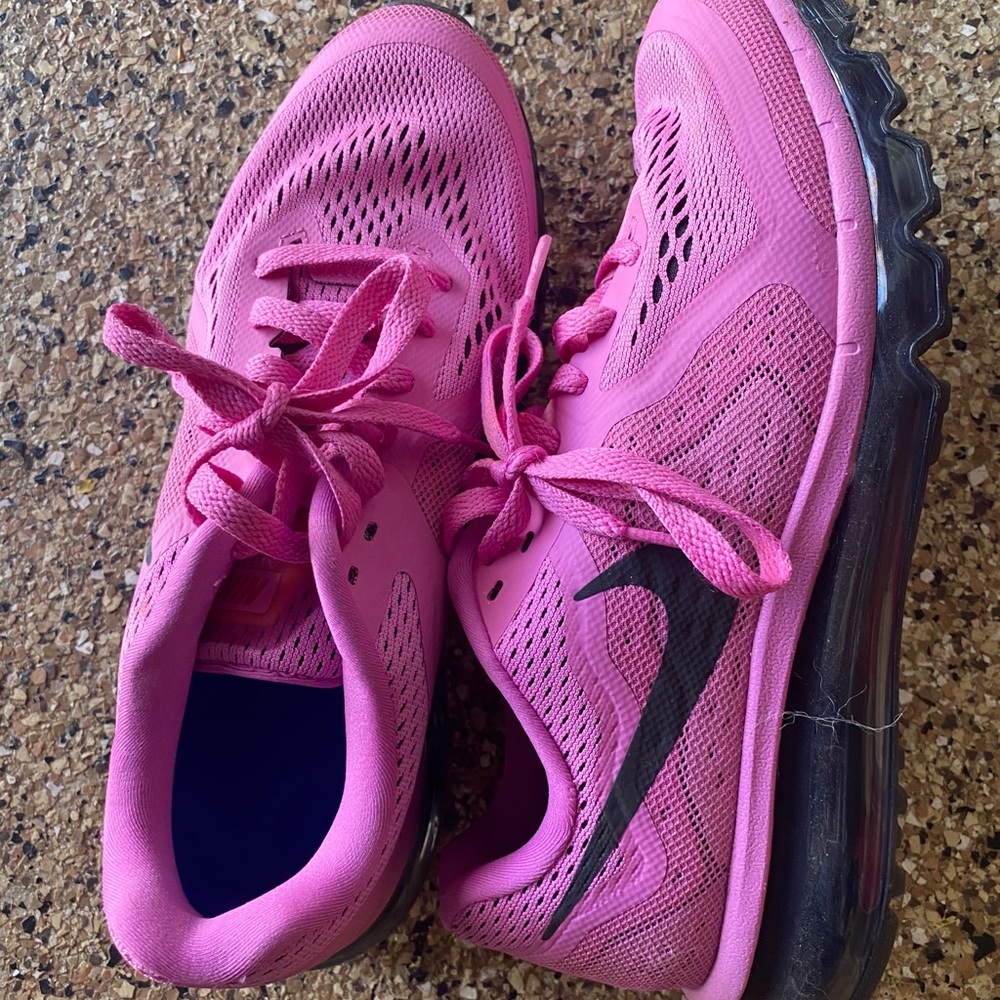 Pink and black Nike air sneakers